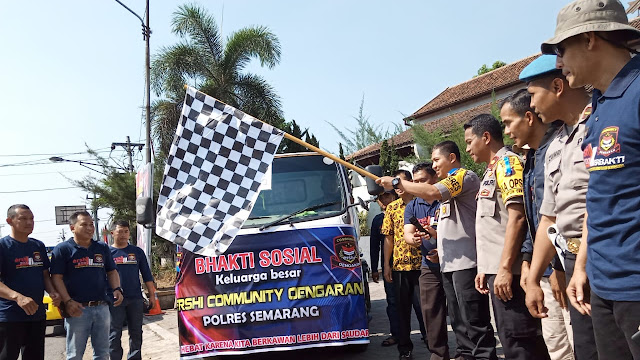 ERSHI COMMUNITY POLRES SEMARANG, LUNCURKAN 11 TRUK TANGKI AIR BERSIH  KE DAERAH KEKERINGAN