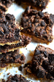 Golden Oreo Crusted Peanut Butter Oreo Brownies