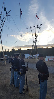 4th US WashJam reenactors flag lowering.