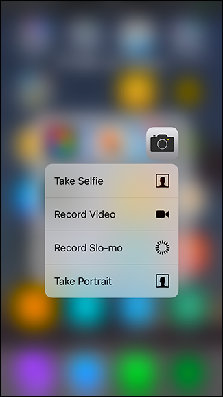 3D Touch come fare subito un selfie o registrare un video