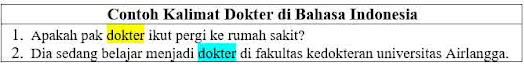 30 Contoh Kalimat Dokter di Bahasa Indonesia dan Pengertiannya