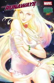 Portada de Runaways #1 por Stephanie Hans, parte del evento One World Under Doom.