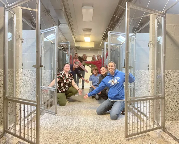 Brilliant empty shelter at Christmas at the Adams County SPCA in Gettysburg