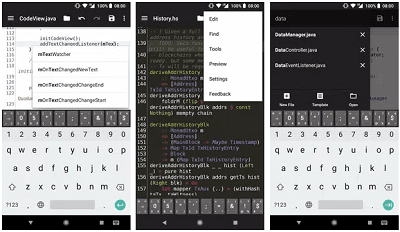 Quoda Code Editor app for android