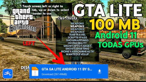 GTA SA LITE 100 MB PEGANDO NO ANDROID 11 COM MOD CLEO E MISSÕES TODAS GPUs