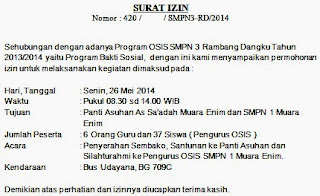 Contoh Surat Izin Mengikuti Kegiatan Di Sekolah | DOCUMENT ...