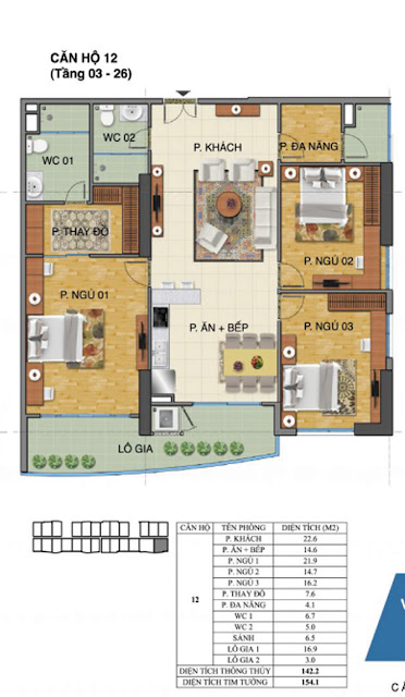 Căn hộ số 12 tòa nhà Trường Thành B- Tràng An Complex