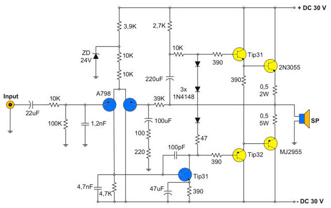 2n3055 Amplifier Diagram - 400w Amplifier With 2n3055mj2955 - 2n3055 Amplifier Diagram