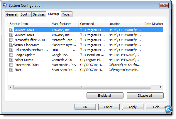 Manage/Remove Start up Programs