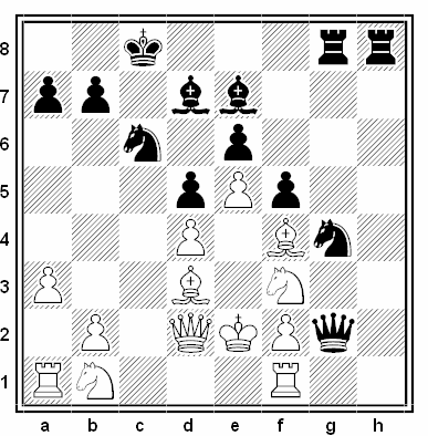 Posición de la partida de ajedrez Juan José Ortín Caballé - Gregorio García Conesa (Campeonato España por Equipos, Benidorm 1985)