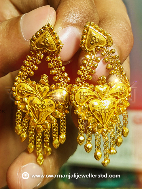 ৫ আনা কানের দুল ২২ ক্যারেট দেখুন (Latest 5 Ana/Gram Gold Earring) 18/21/22/24 Karat KDM Price in BD Buy Online