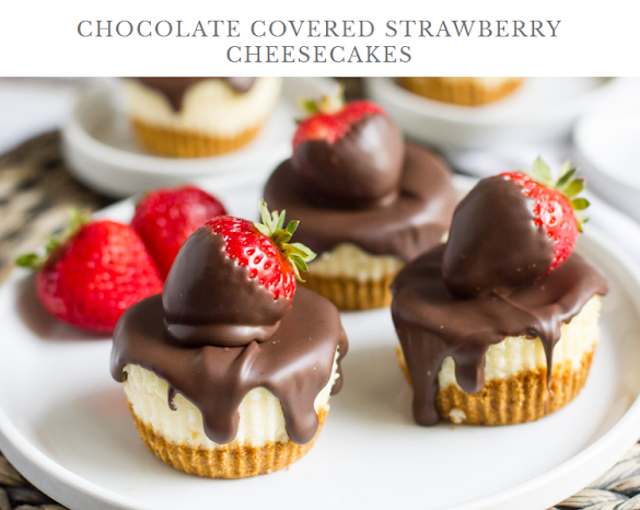 CHOCOLATE COVERED STRAWBERRY CHEESECAKES