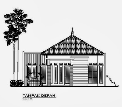 Sketsa Eksterior Rumah Minimalis 1 Lantai  Desain Denah 