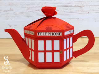 Red Telephone Teapot Box by Esselle Crafts