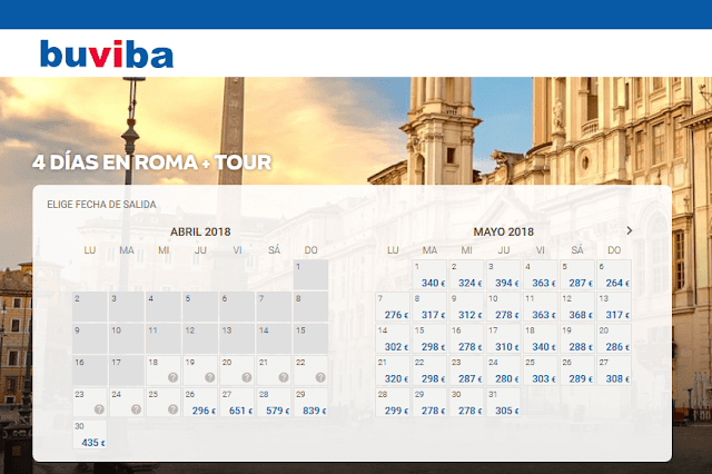 Viaje a Roma de 4 días + tour organizado