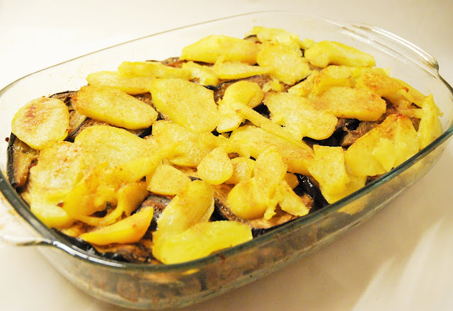 Gratin pommes de terre - aubergines - hâchis