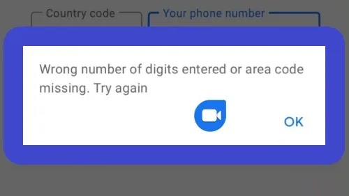 Fix Google Meet Wrong Number of Digits Entered or Area Code Missing. Try Again Problem Solved