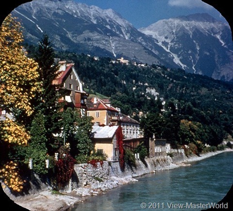 View-Master Austria (B198), Scene 18: Inn River, Tyrolean House, and Hungerburg Plateau