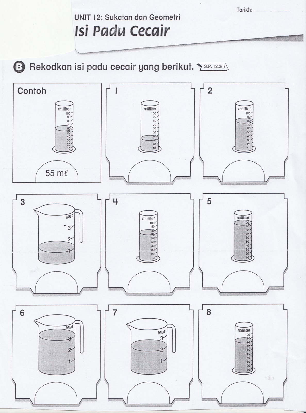 SUDUT MATEMATIK: Lembaran Kerja 10 ( Isi Padu Cecair )