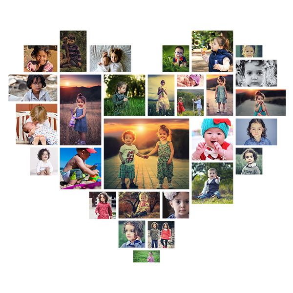 Heart Shaped Photoshop Collage Template Free Heart Shaped Photoshop Collage Template