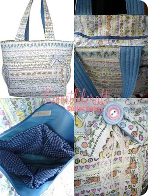 Zipper Tote Diapers Bag & Floral Wallet