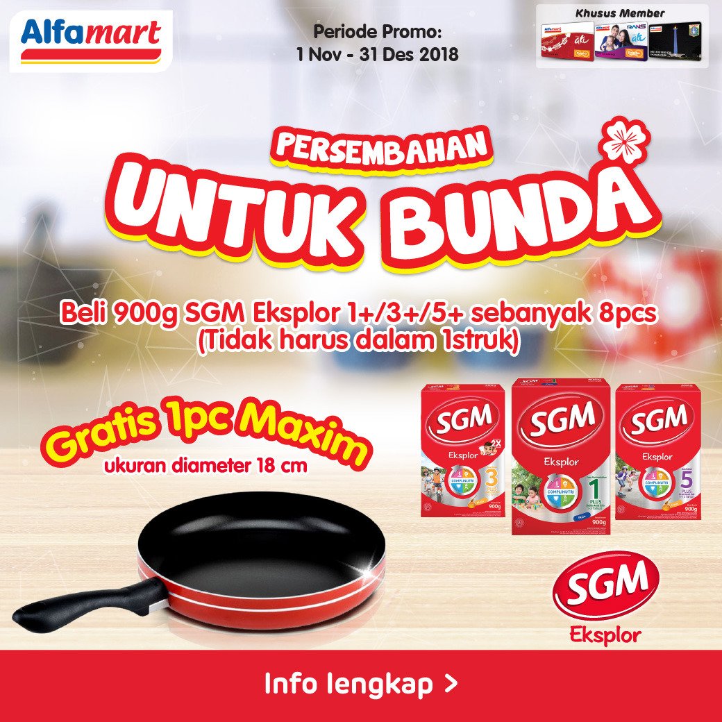 Alfamart - Promo Beli SGM Eksplor 900gr 1+/3+/5+ 8 PCS Gratis 1 PCS Panci Maxim