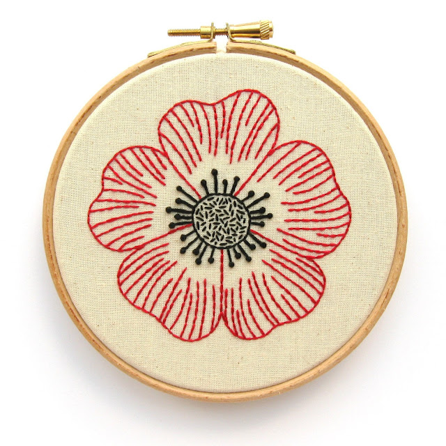 Embroidered poppy