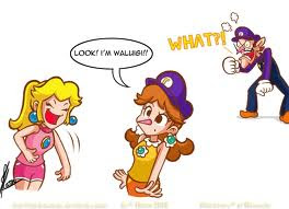 Daisy fastidiando a Waluigi XDDDD