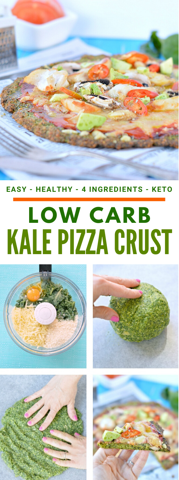 KALE PIZZA CRUST – KETO + LOW CARB #healthy #diet