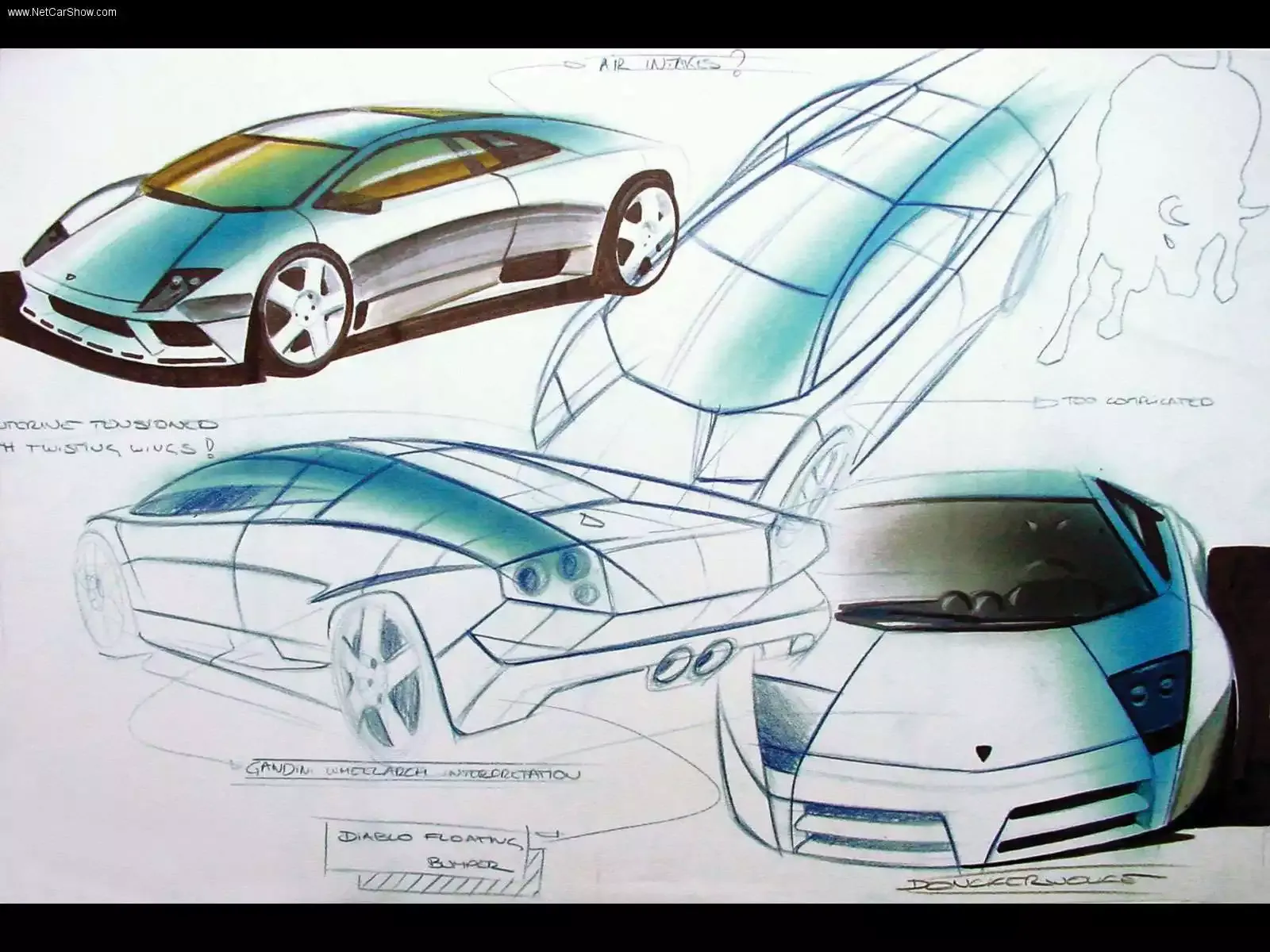 Hình ảnh siêu xe Lamborghini Murcielago Sketch 2002 & nội ngoại thất