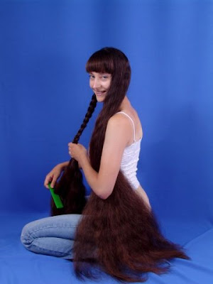 brushing very long hair Rapunzel Long locks plaits hairstyle pictures from Hairdressers