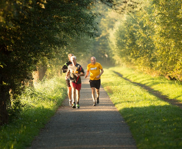 Personnes âgées en course à pied