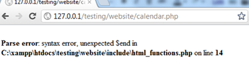 syntax errors in wordpress