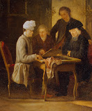 Voltaire at a Chess Table by Jean Huber - History Paintings from Hermitage Museum