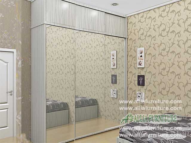  Lemari  minimalis  unit 3  pintu  sliding  kz Allia Furniture