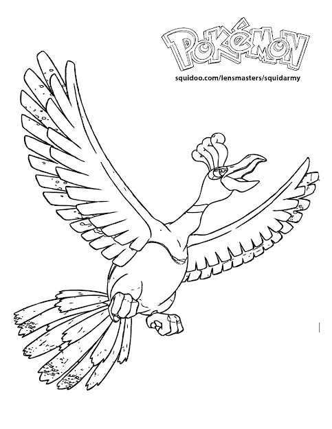 Pokemon Phoenix Coloring Pages