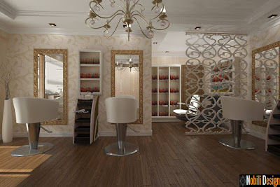 Amenajare interioara salon de infrumusetare | Design interior coafor stil clasic Bucuresti