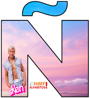 Abecedario de Ken de la Película de Barbie, con Números. Ken from Barbie Movie Letters and Numbers.