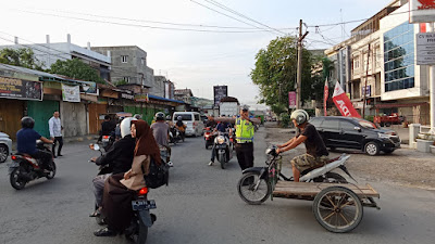 Cegah Kemacetan dan Kecelakaan, Sat Lantas Polres Aceh Tamiang Rutin Melaksanakan Strong Point Pagi 