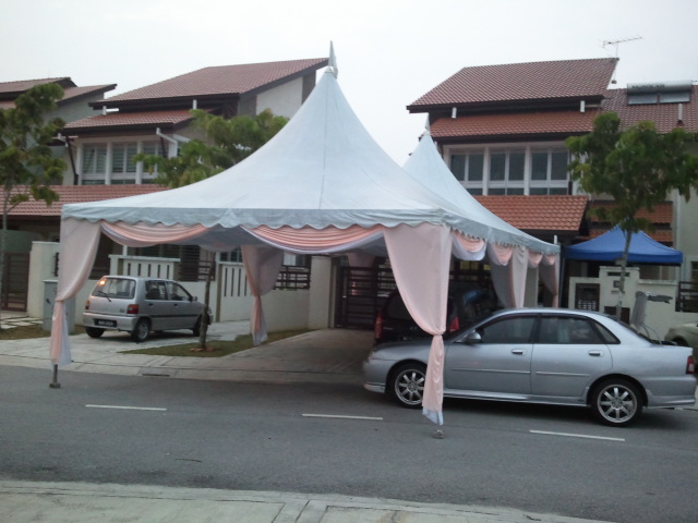 HnZ Canopy  warna  tema peach dan putih dgn underlayer