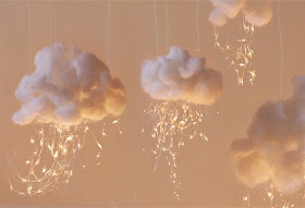 clouds and christmas lights