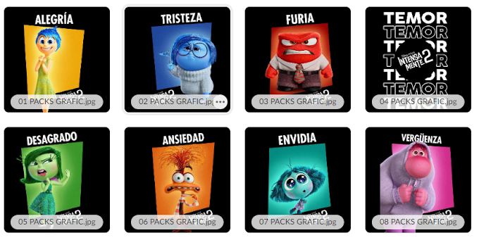 Diseños y Plantillas de Intensamente 2 para Tazas