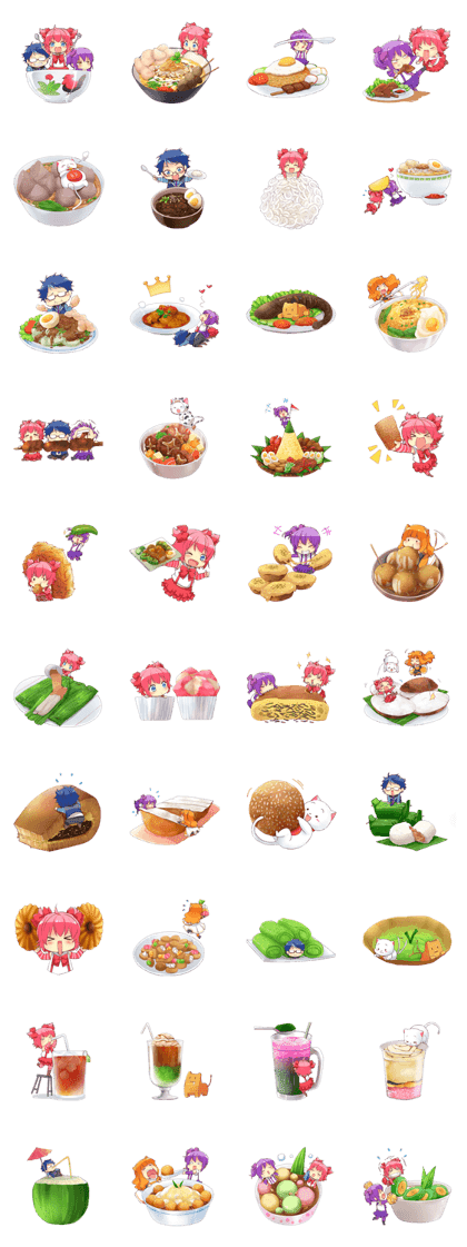 LINE Creators Stickers  Reon Indonesian Food Culinary Series