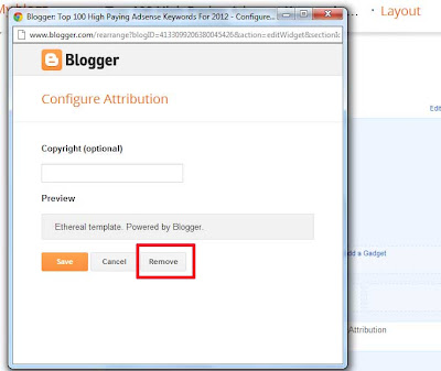 remove powered by Blogger