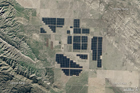 satellite image of solar farm in desert
