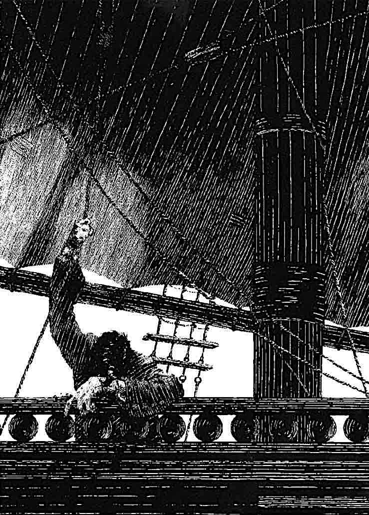 a Bernie Wrightson story panel of a weary sailor