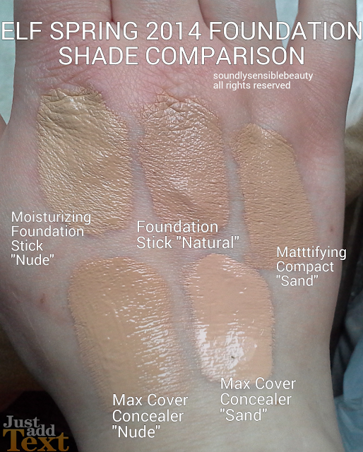 e.l.f. Moisturizing Foundation Stick Review & Swatches of Shades Ivory, Nude, & Natural, Mattifying compact Porcelain & Sand Shades and Maximum coverage Concealer Nude, Sand, Porcelain