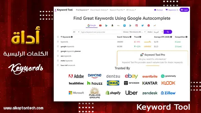 أداة الكلمات الرئيسية Keyword Tool