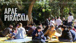 Crianças fazendo atividades educativas em um parque