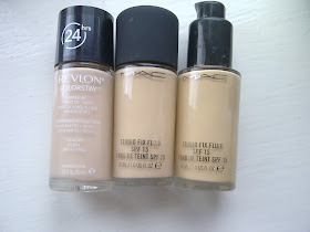 MAC Studio Fix Fluid in NW13 Comprasion to NW15 and Revlon Ivory